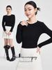 She Exhibition Women's Cotton Round Neck Long Sleeve T-shirt, 2025 Autumn/Winter Style Base Layer Top.