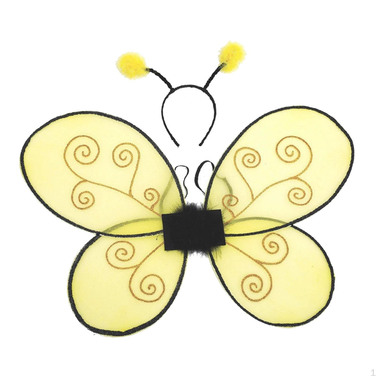 Kids Bee Costume Wings Antenna Headband Dress up Props for Performance