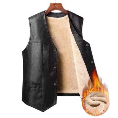 Winter Herren Dicke Warme Fleece Weste Mantel Herren V-Ausschnitt Einreihige Weste Lässige Herrenbekleidung Oberbekleidung