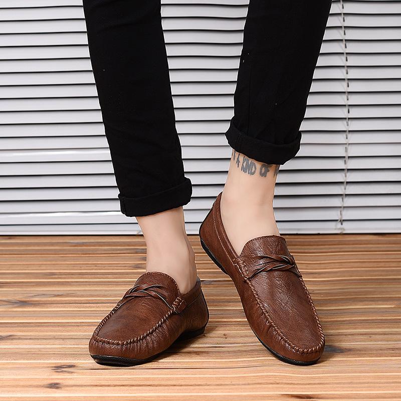 Penny Loafers Men Flats Large Size 46 Mens Casual Shoes Lightweight Slip-On Soft Leather Mens Driving Shoes Man Moccasins 2026