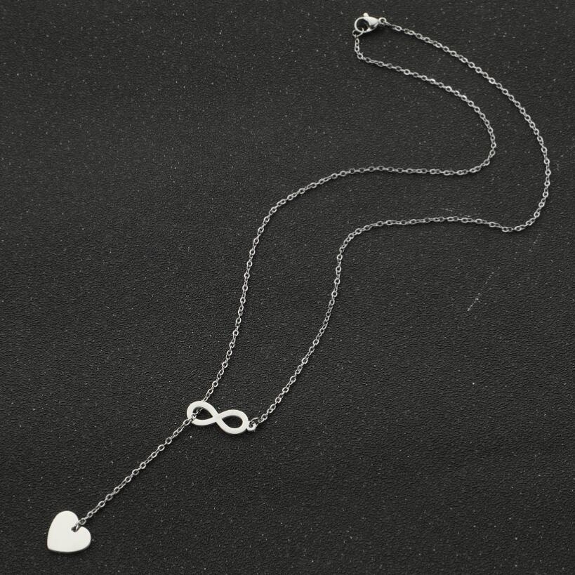 Korean Style Geometric Heart Pendant Necklace - Minimalist Personality Chain