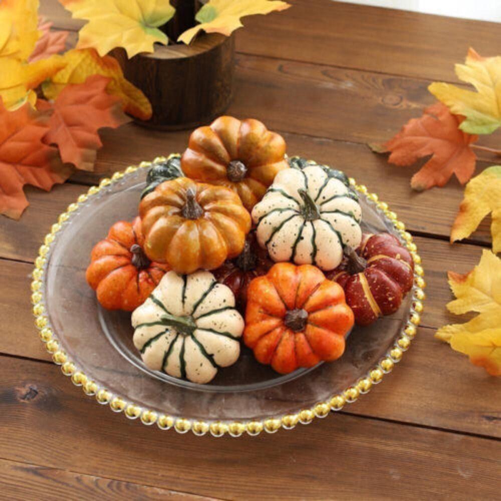 6PCS 1/9PCS Simulation Props Autumn Harvest Fake Pumpkin Thanksgiving Ornaments  Courtyard Display