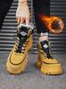 Herren Winterstiefel Warm Gefüttert Hoher Schaft Schneestiefel Arbeitsschutz Arbeitsstiefel Anti-Rutsch Wasserdicht