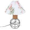 Pleated Lampshade Table Lamp Vintage Jute Rope Iron Geometric Bedside Lamp for Bedroom Living Room Office