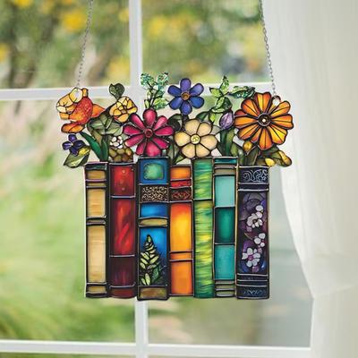 Acryl-Blumenbuch zum Aufhängen, Dekoration für drinnen und draußen, für Zuhause, Garten, Wand, Fenster