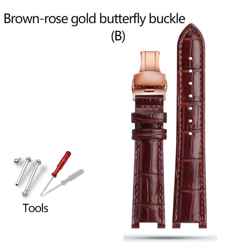 For Bao-ruo Watch Band 88105L/88103L/GG015 Genuine Leather Watchband Notched Bracelet Red Brown Black Fashion Strap Women 18mm