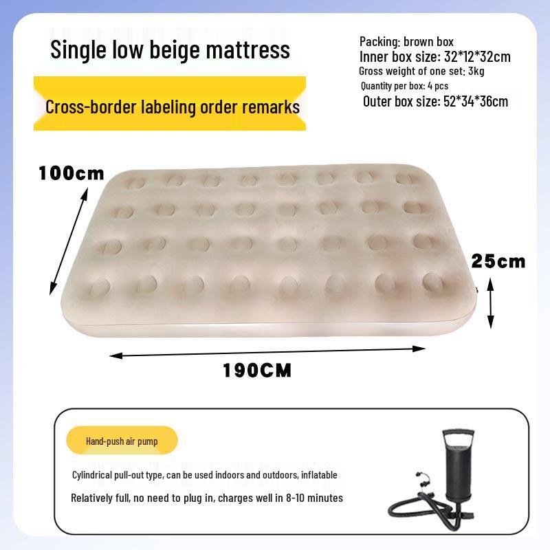 In-Stock Lightweight Inflatable Mat with Built-in Pump for Camping - Wear-Resistant Folding Bed for Lazy Lunch Breaks