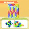 Colored Magic Cube Toys Magic Rule Snake Multi-color Puzzle Fidget Toys Decompression Transformable Cubes Educational Toys