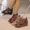 Fashion Aphixta Mew Gladiator Sandals Women Wedge Heel Shoes Zip 6.5cm High Heels Shoes For Woman Red Zapatos Mujer Wedges Woman Sandal