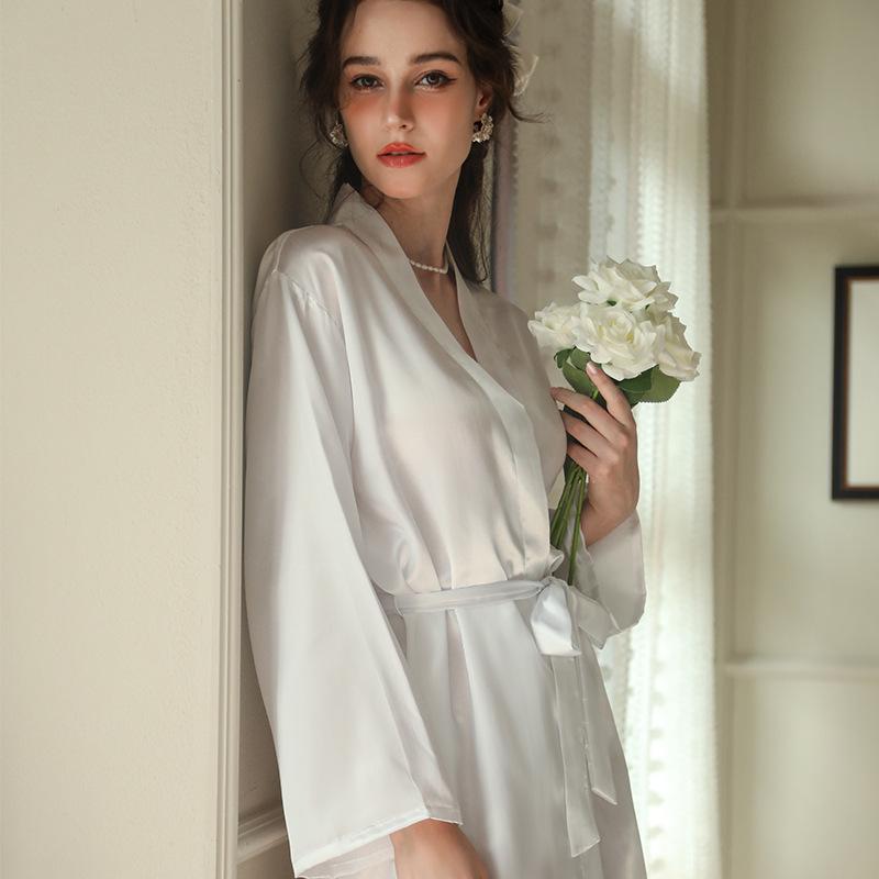 Imitation Silk Women s Bridal & Bridesmaid Robe - European & American Style Extra Large белый