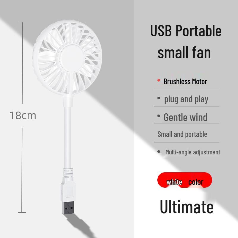 USB Brushless Motor Portable Silent Fan - Strong Wind, Compact Desktop Carry-on, Ideal for Dormitories