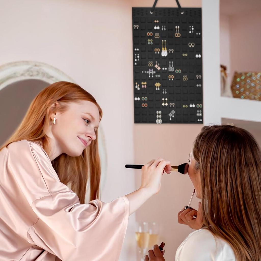 2 Pcs Hanging Earring Holder Organizer, Soft Felt Earring Organizer, Large Earring Holder, Holds Up To 600 Pairs, Wall Mount Earring Storage for