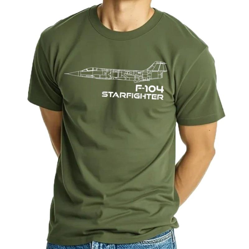 F104 Men's Short Sleeve T-Shirt Casual Cotton Round Neck Shirt Harajuku Style Starfighter