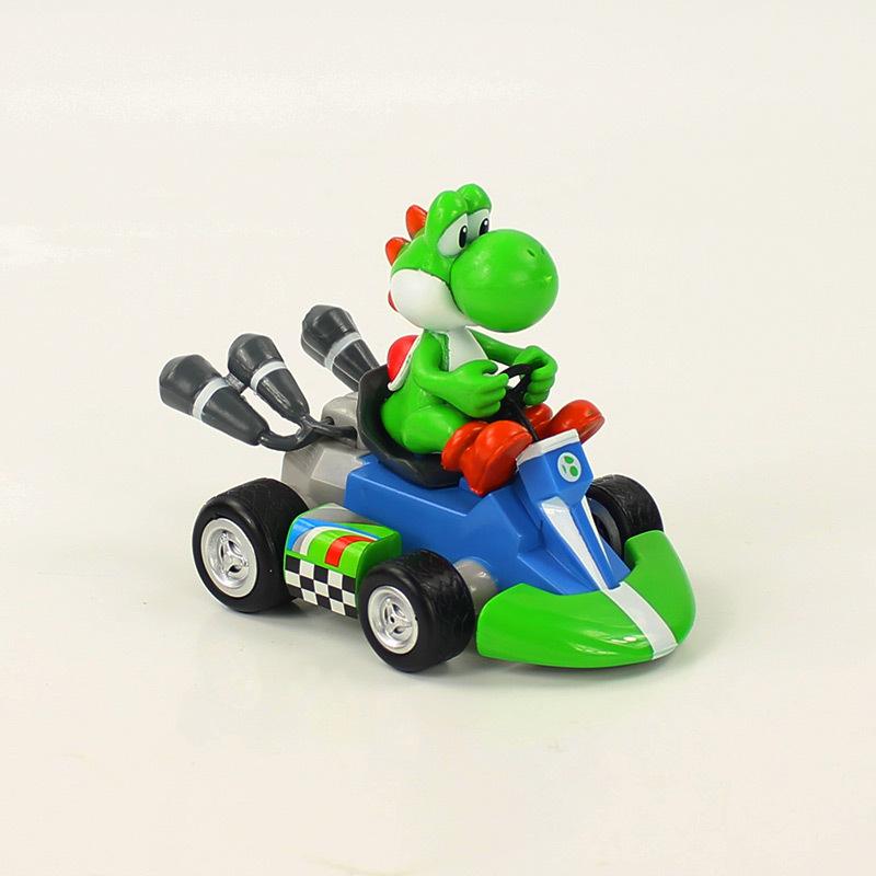 Anime Game Super Mario Bros Karting Luigi Bowser Princess Peach Yoshi Toad Action Figure Toys Pull Back Car For Kids Gifts