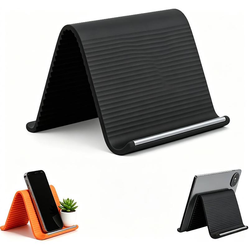Silicone Aluminum Phone Holder Adjustable Foldable Portable Stand Non-Slip Base for Desktop Gaming Video Call Office Use