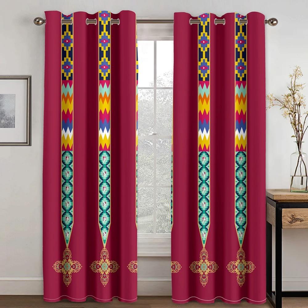 Modern Baroque Boho Saba Erhiopia Free Shipping Window Curtain For Living Room Kids Bedroom Bathroom Kicthen Door Home Decor2Pcs