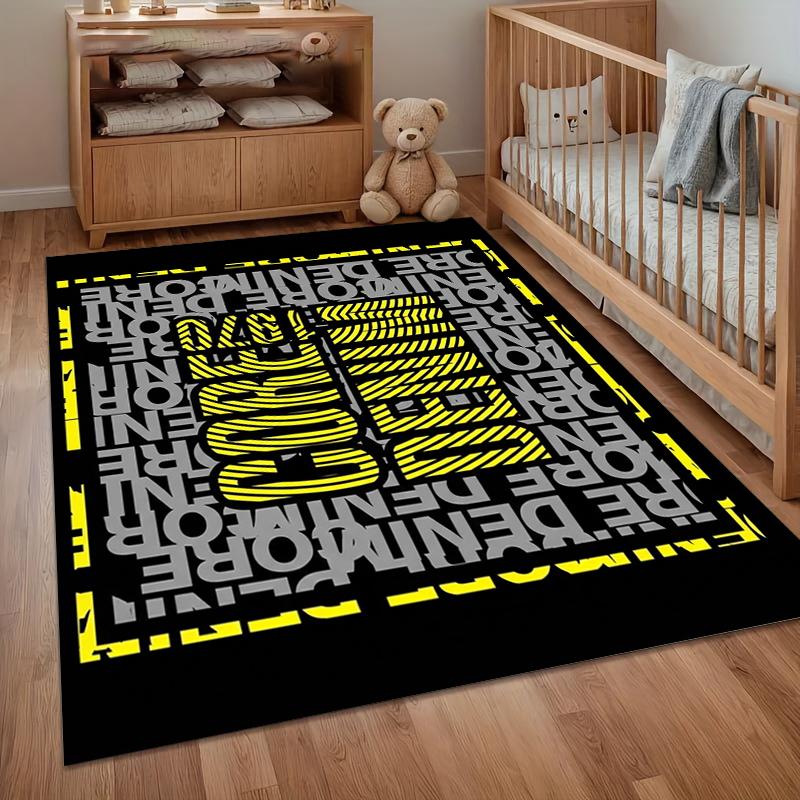 Denim More Punk Rock Band Graphic Area Rug Non Slip Soft Floor Carpet for Living Room Bedroom Dorm Music Fan Decor