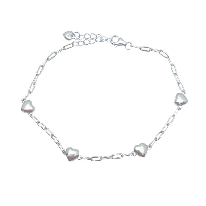S925 Sterling Silver Heart Paperclip Bracelet - 2026 Trendy, Fashionable & Versatile Women's Jewelry