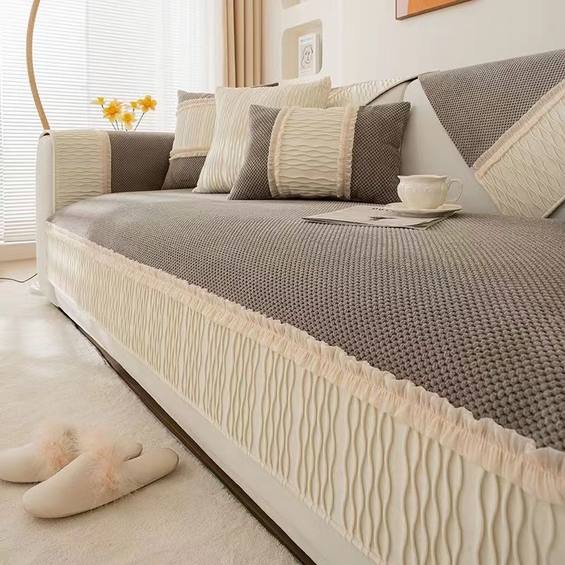 Sofa Cushion Cream Style New Four Seasons General Fabrics Leather Sofa Cover Light Luxury Cover Towel Cushion
