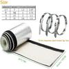 Aluminized Heat Shroud Sleeving Heat Shield Fuel line Wire Protection Silver Hose Heat wrap with 10 Pcs Metal Zip Ties (Silver 3/4''I.D. x 3FT)