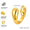 Minimalist Water Drop Ring for Women,Geometric Finger Ring,Stainless Steel Gold-plated Rings, Chic Jewelry Gift