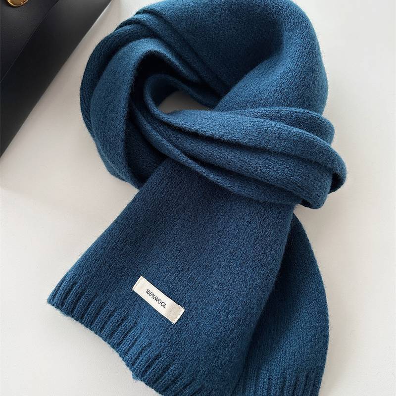 Scarf For Men And Women Solid Color Design Knit Winter Accessory