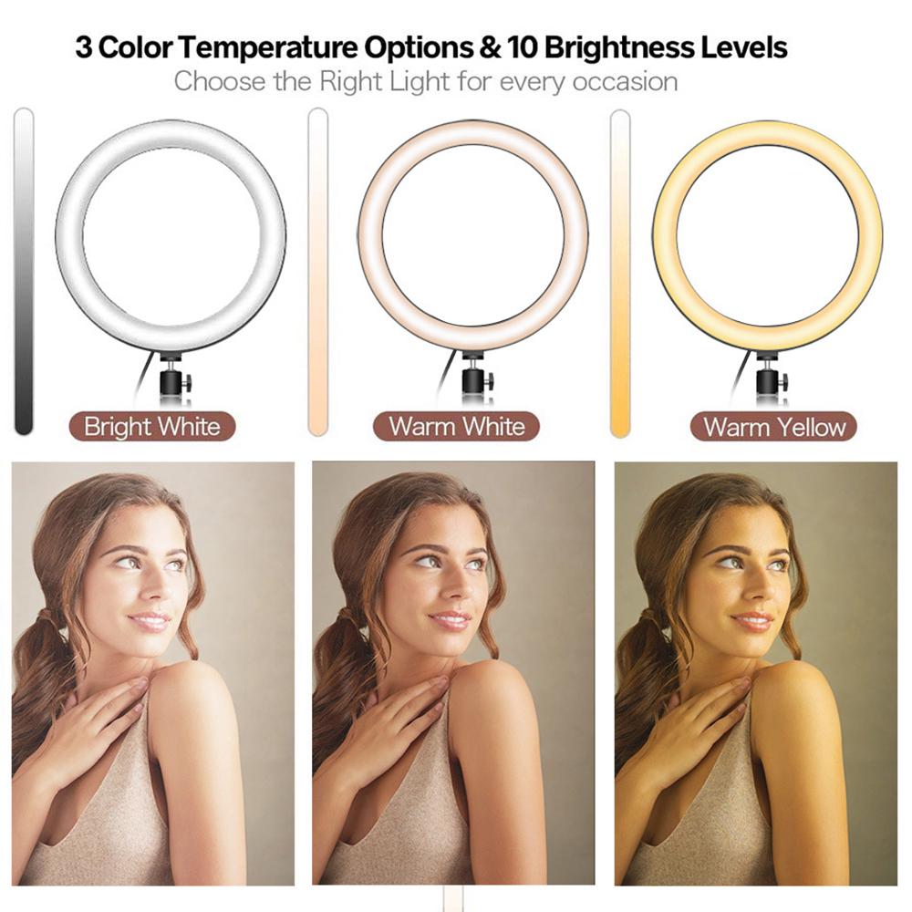 16cm LED Fill Ring Light for Photography Live Streaming YouTube Video with Ballhead Adapter