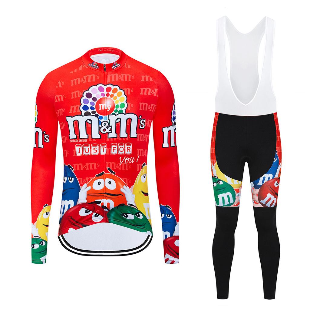 2026 Long-sleeved, Autumn Breathable Cycling Suit Set, Breathable Cycling Suit Team, Strap Long-sleeved Cycling Suit Set.
