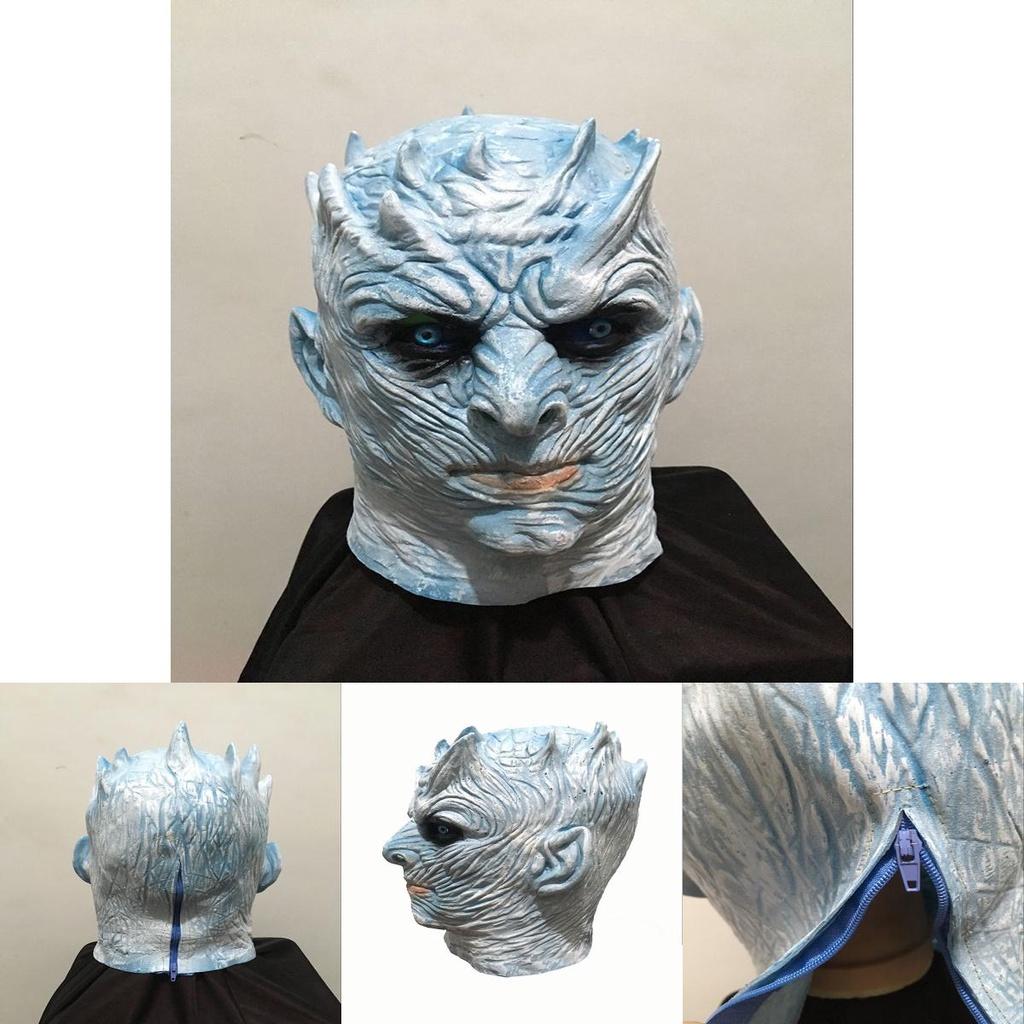 Atemberaubende Game of Thrones Weiße-Wanderer-Latexmaske für Kostümpartys des Nachtkönigs