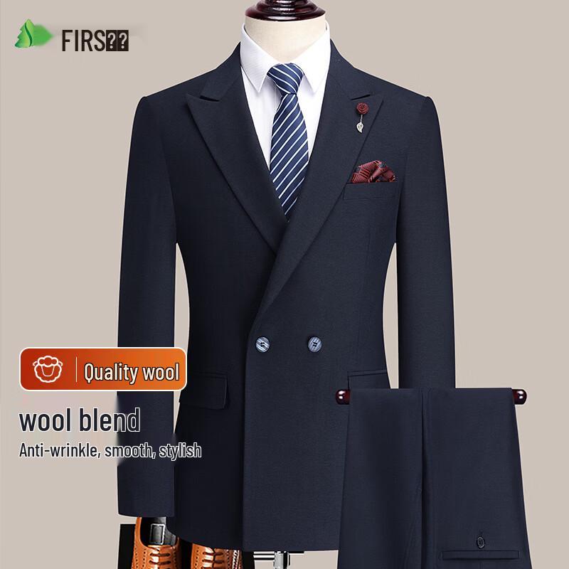 

Men s Slim Fit Wool Blend Double-Breasted Suit 170/46