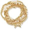 Gold Beaded Bracelets for Women, 14K Real Gold Plated Jewelry for Women Dainty Pearl Bead Bracelets Stack, Non Tarnish Trendy Stackable Ball Cross