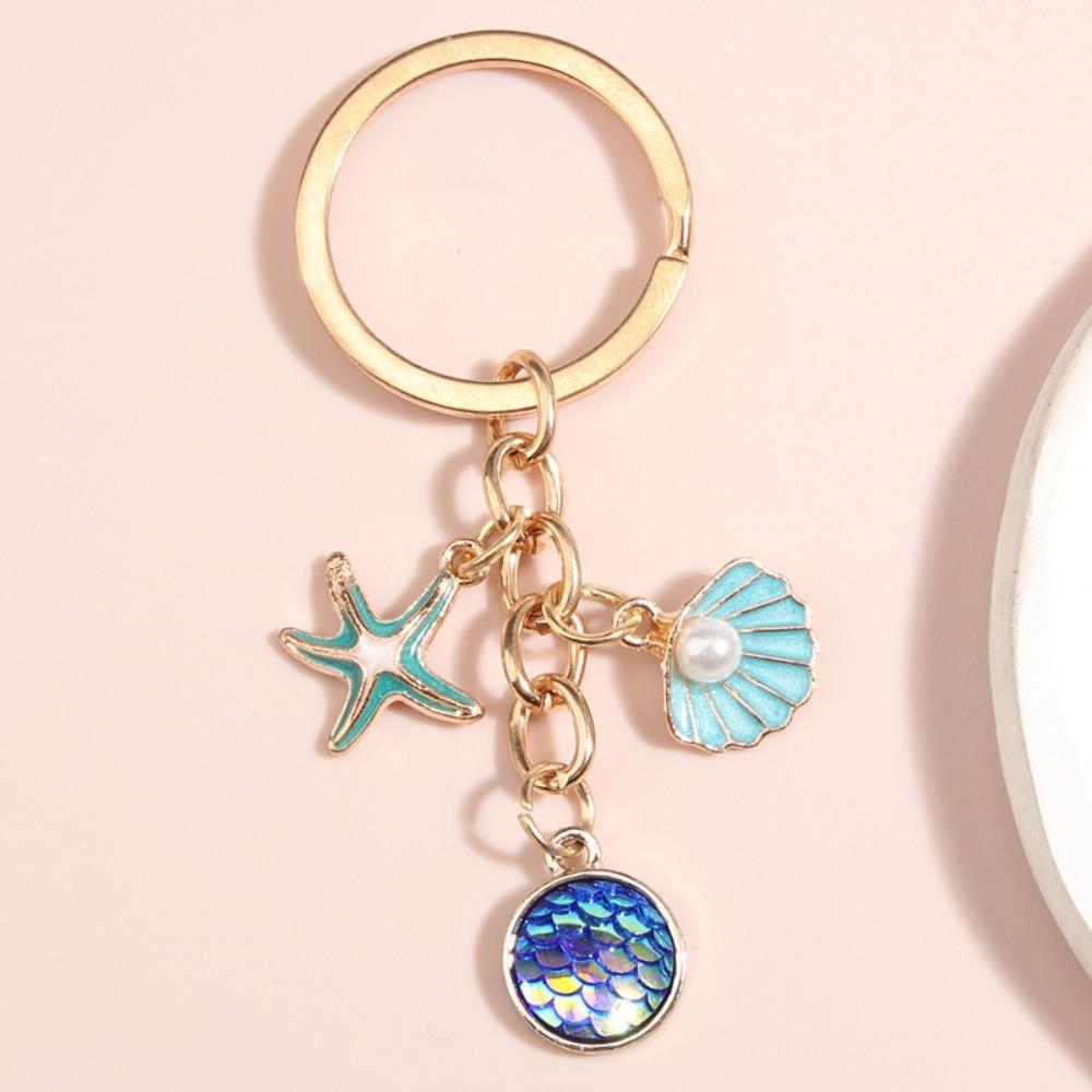 Ocean Series Key Chain Shell Shape Car Hanging Cute Key Pendant Daily C