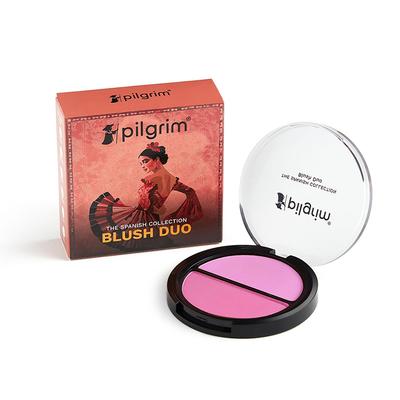 Pilgrim 2-In-1 Blush Duo 9 G Highly Pigmented Long Lasting Buildable Blendable Compact Blush Shade Flamenco Pink 01