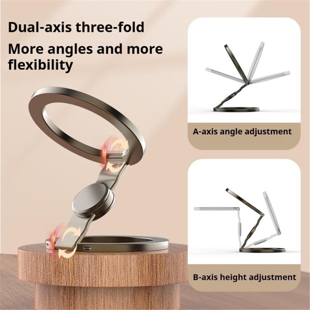 Double-sided Magnetic Rotating Gyroscope Portable Phone Holder Grip for IPhone 17 16 15 14 Pro Max for MagSafe Stand Accessories