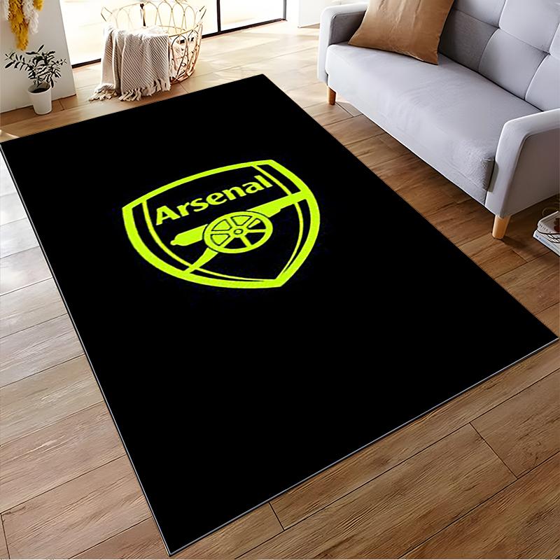 "Black Carpet with Arsenal Emblem Design, Football Fan Home Decor" Suitable for Use As an Anti-slip for Living Room Bedroom Sofas