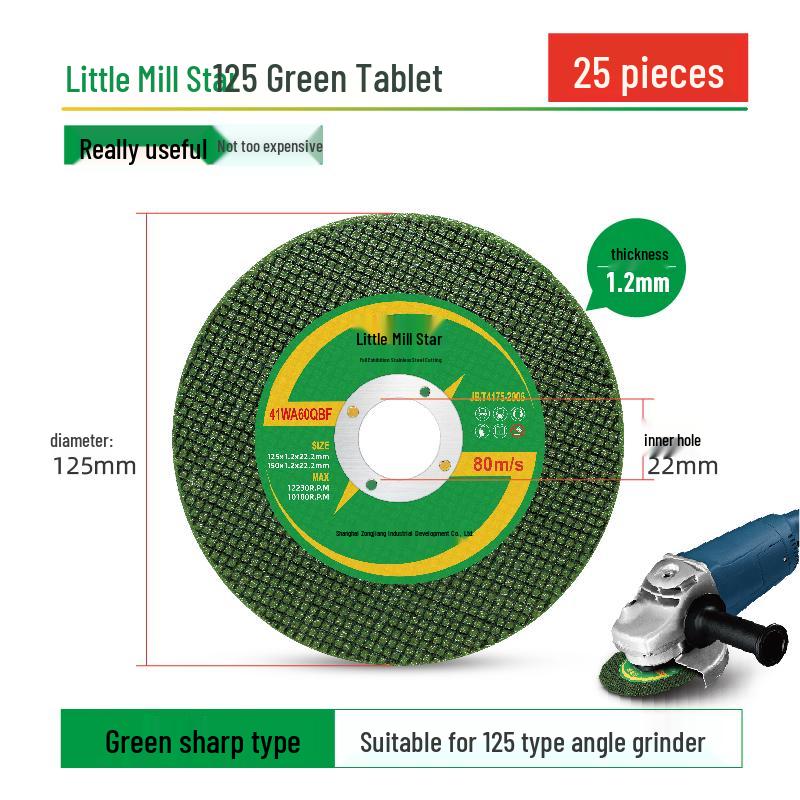 Dual-Use 125*3 Stainless Steel Cutting Disc & 125*1.2 Grinding Wheel for Angle Grinders