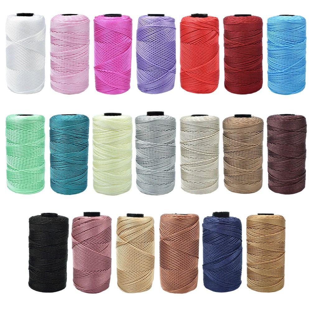 Craft Decorative 1.5mm Ice Cotton Silk Thread 200m Colored Crochet Yarn Crochet Thread Cord Bag Hat Shoes