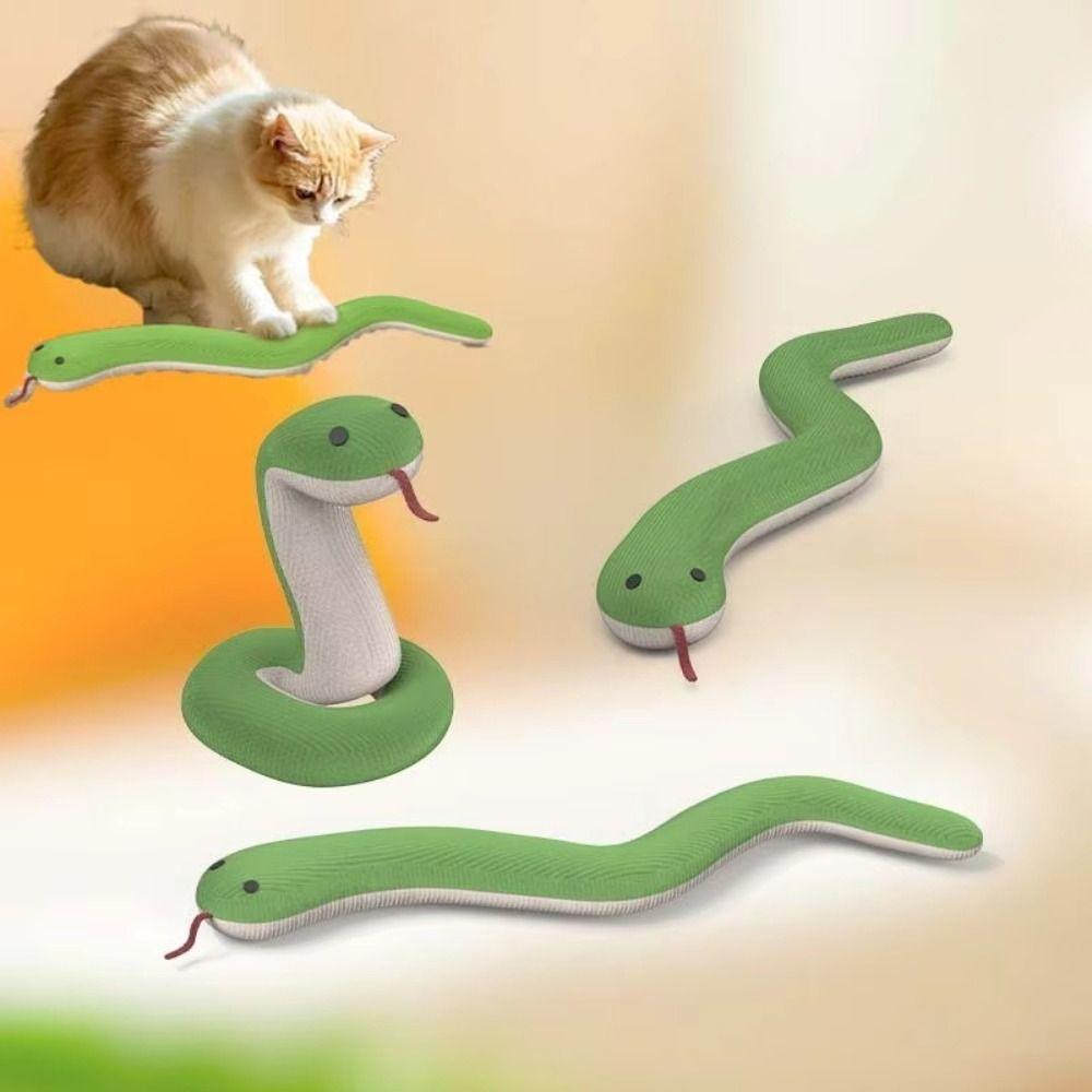 Plush Kitten Toy Snake Soft Touch Snake Shape Cat Toy Creative Interactive Pet Toy  Indoor