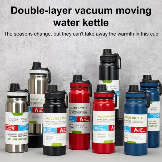 

Термоси з нержавіючої сталі 304, Ізольована пляшка для води, Не містить BPA, Вакуумна чашка для спорту, фітнесу, подорожей 600ML чорний