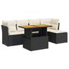 Vidaxl 6-Cz. Tuinmeubelset met Kussens, Zwart Polyrattan
