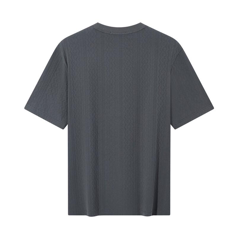 Men's Jacquard Stripe Loose Fit Short Sleeve T-Shirt