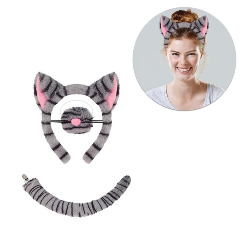 Cats Costume Set Ears Tail Bowite Tutu Animal Fancy Costume Kit Accessories for Kids Girls Halloween Cosplays Props