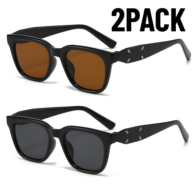 2PACK Fashion Rectangle Sunglasses Women Brand Luxury Eyewear Women/Men Y2K Vintage High Quality Glasses Women
