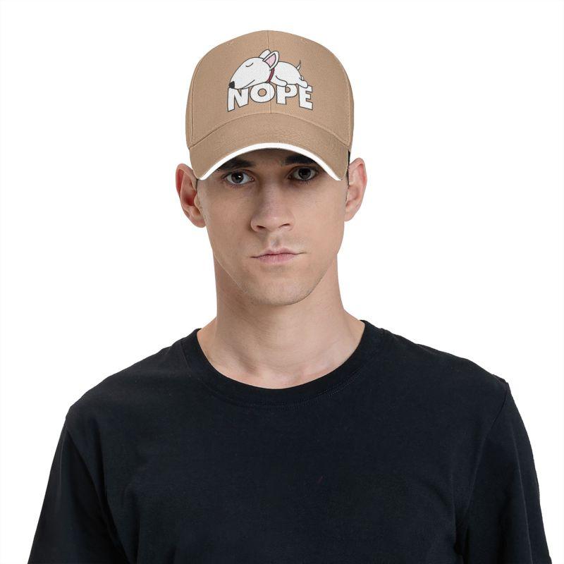 Klasický Nope Bull Terrier Pes Baseball Cap Women Unisex Prodyšný Táta Klobouk Výkon
