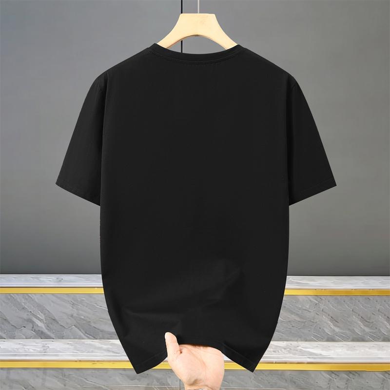 Men's Plus Size Solid Color Crew Neck T-Shirt – Loose Fit Short Sleeve Basic Tee (5XL-13XL)