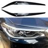 2Pcs Headlight Eyelid Carbon Black/Glossy Black Plastic