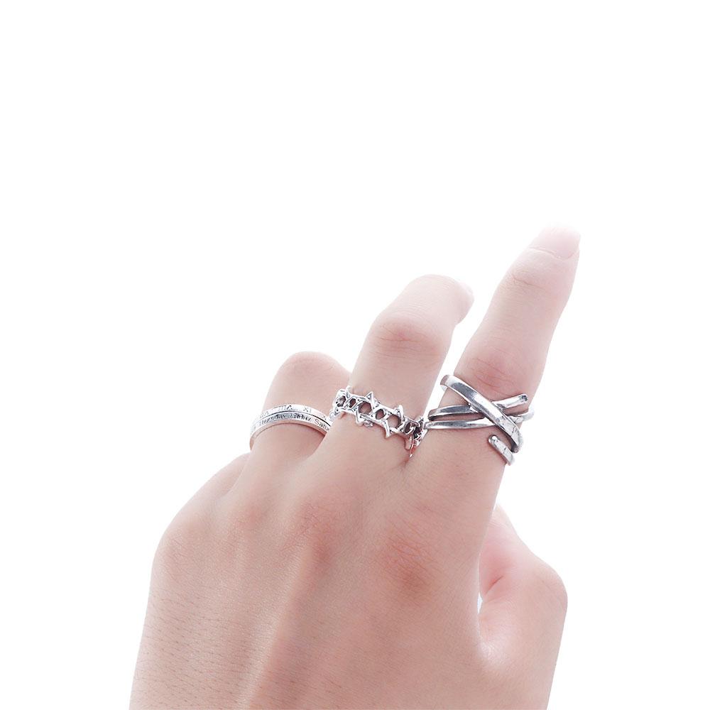 Numeral Punk Style Twist Korean Style Ring Couple Ring Female Finger Ring Opening Adjustable Ring
