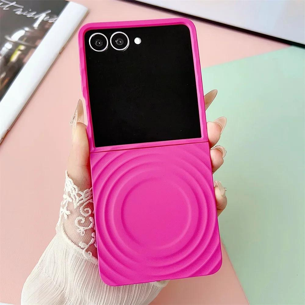 Phone Case for Samsung Galaxy Z Flip 7 fe 6 5 Flip7 Flip6 Flip5 5G Hard PC Protective Cover Ripple for Magsafe Magnetic