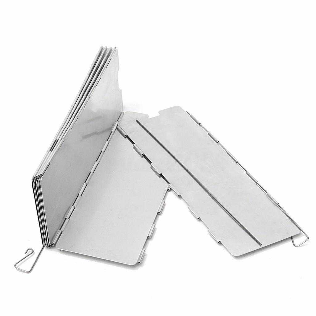 Outdoor 10 Platten Aluminium faltbar Camping Picknick Kochen Windschutz