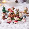 Figurki Bożonarodzeniowe Miniatury Choinka Święty Mikołaj Bałwany Niedźwiedź Mikro Krajobraz Domek dla Lalek Mech Terrarium Dekoracja Wróżek